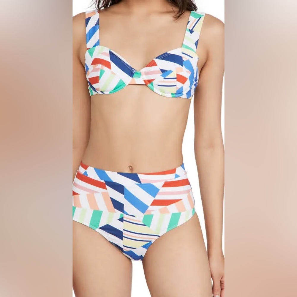 SOLID & STRIPED Bottom: The Lilo Bikini Bottom in Broken Multi Stripe